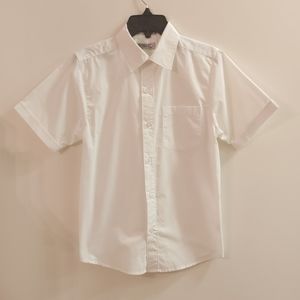 White short sleeve button down shirt